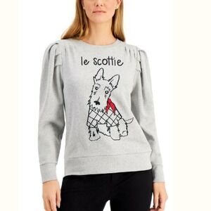 Charter Club Le Scottie Graphic Sweater – Petite Small New With Tags